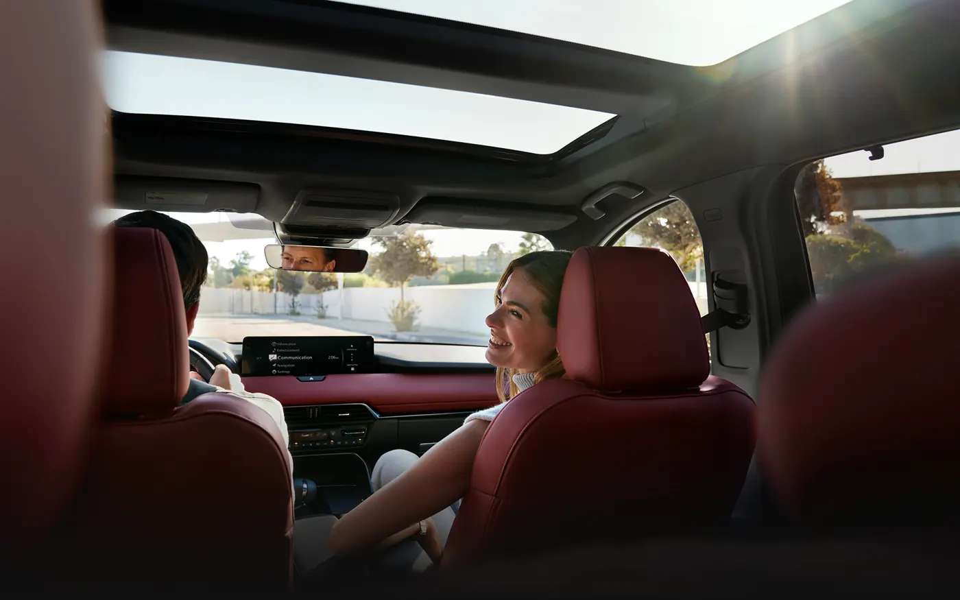 Friends riding in the 2-row 2027 Mazda CX-90 | Flood Mazda in Wakefield RI