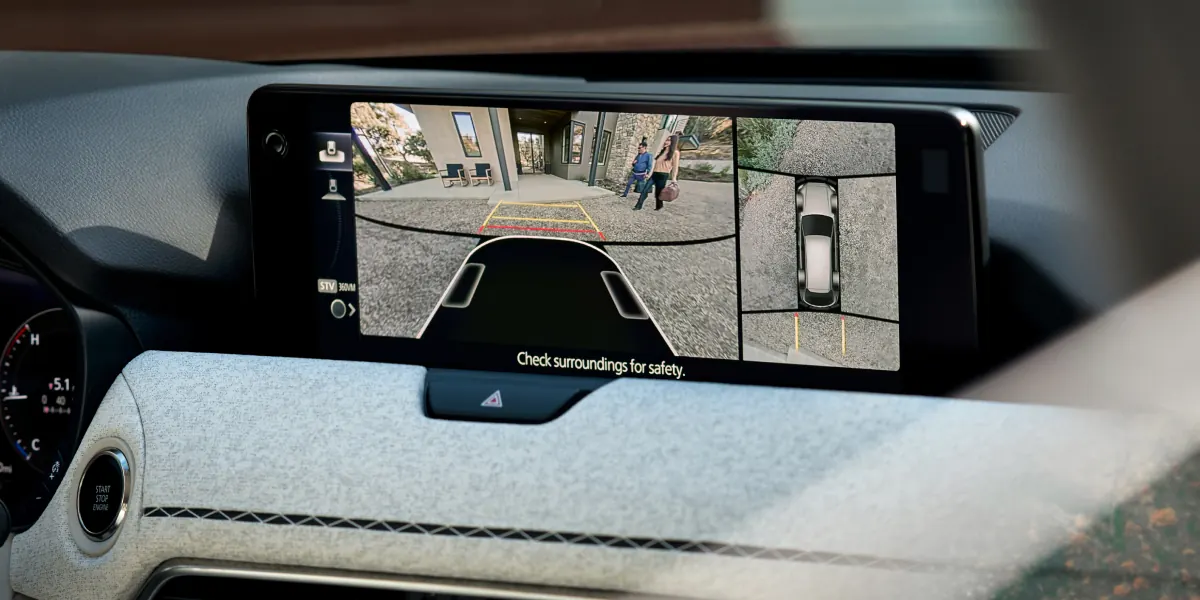 2027 Mazda CX-90 360° View Monitor on the center display | Flood Mazda in Wakefield RI